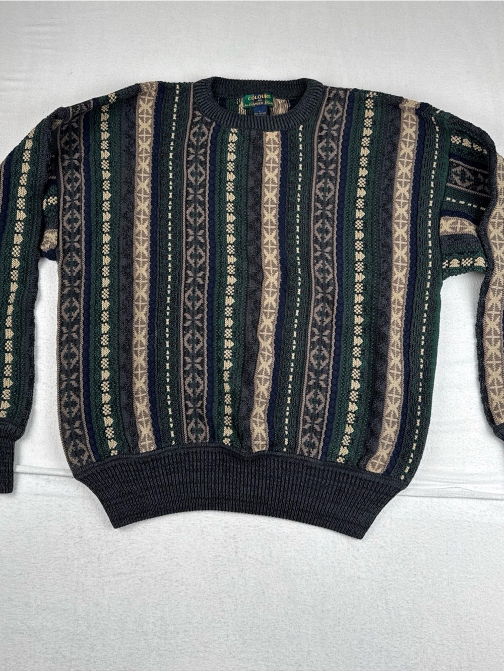VTG Alexander Julian Mens Coogi Like Dad Sweater L Made in USA Cosby 80s 90s